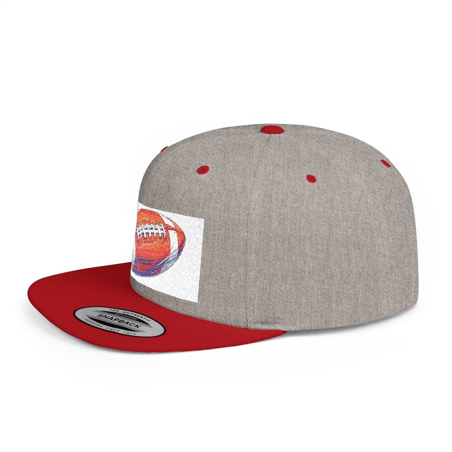Football Flat Bill Snapback Hat, Casual Sports Cap, Gift for Sports Fans, Perfect for Game Day, Tailgating