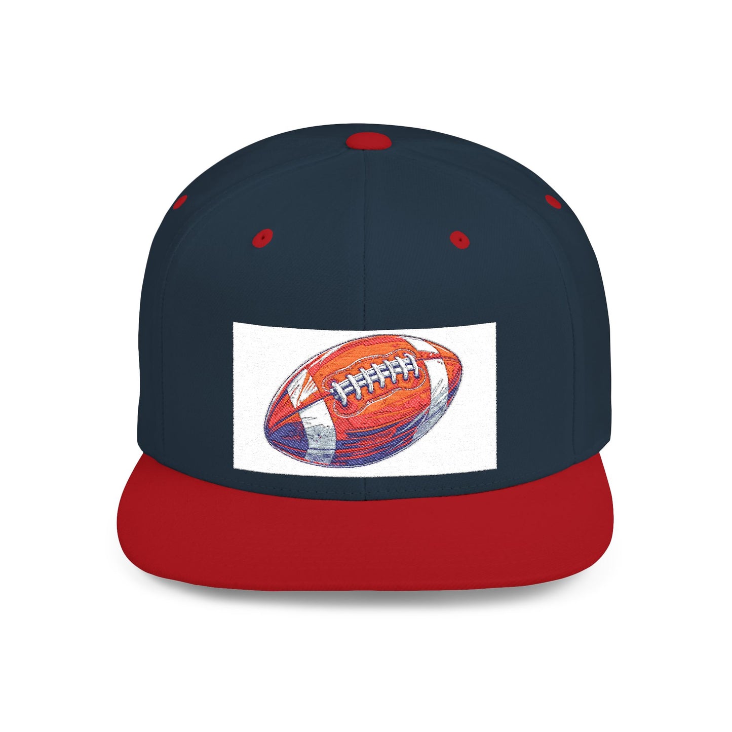 Football Flat Bill Snapback Hat, Casual Sports Cap, Gift for Sports Fans, Perfect for Game Day, Tailgating