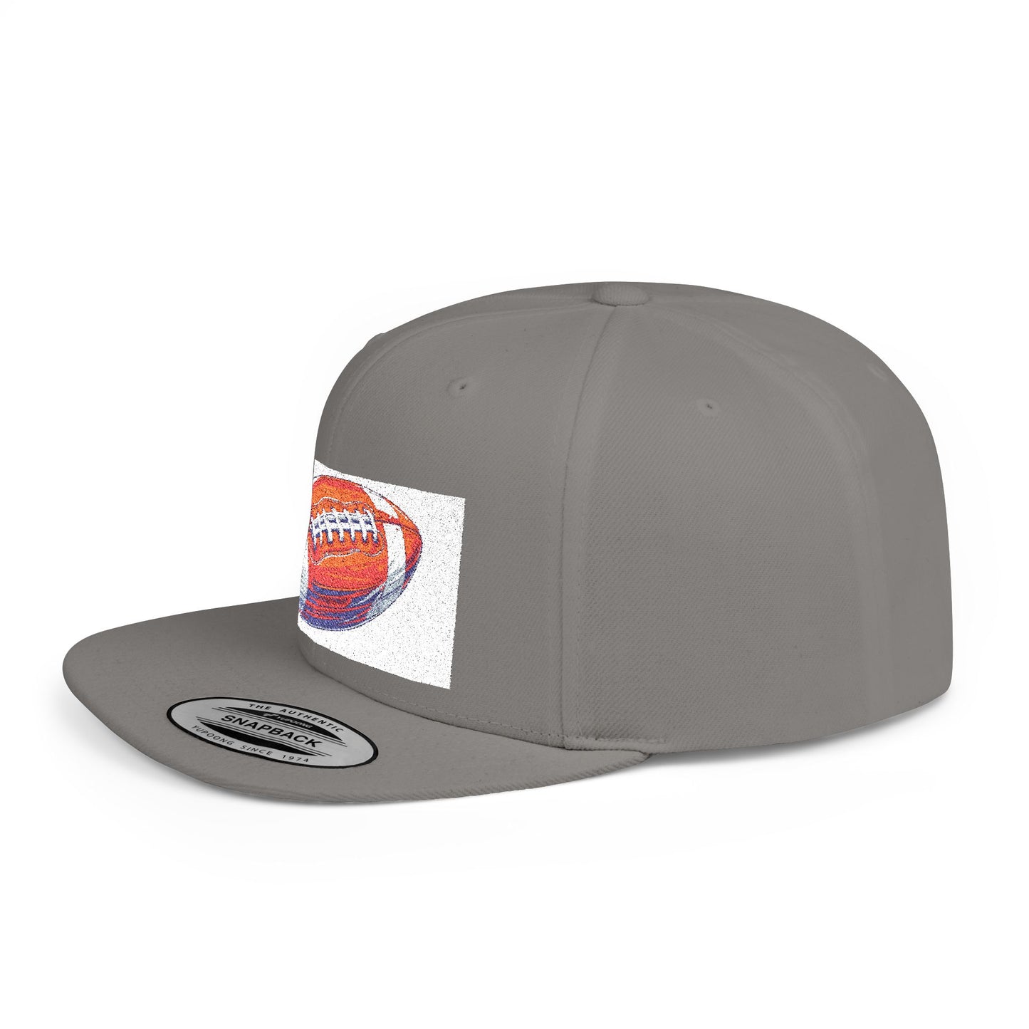 Football Flat Bill Snapback Hat, Casual Sports Cap, Gift for Sports Fans, Perfect for Game Day, Tailgating