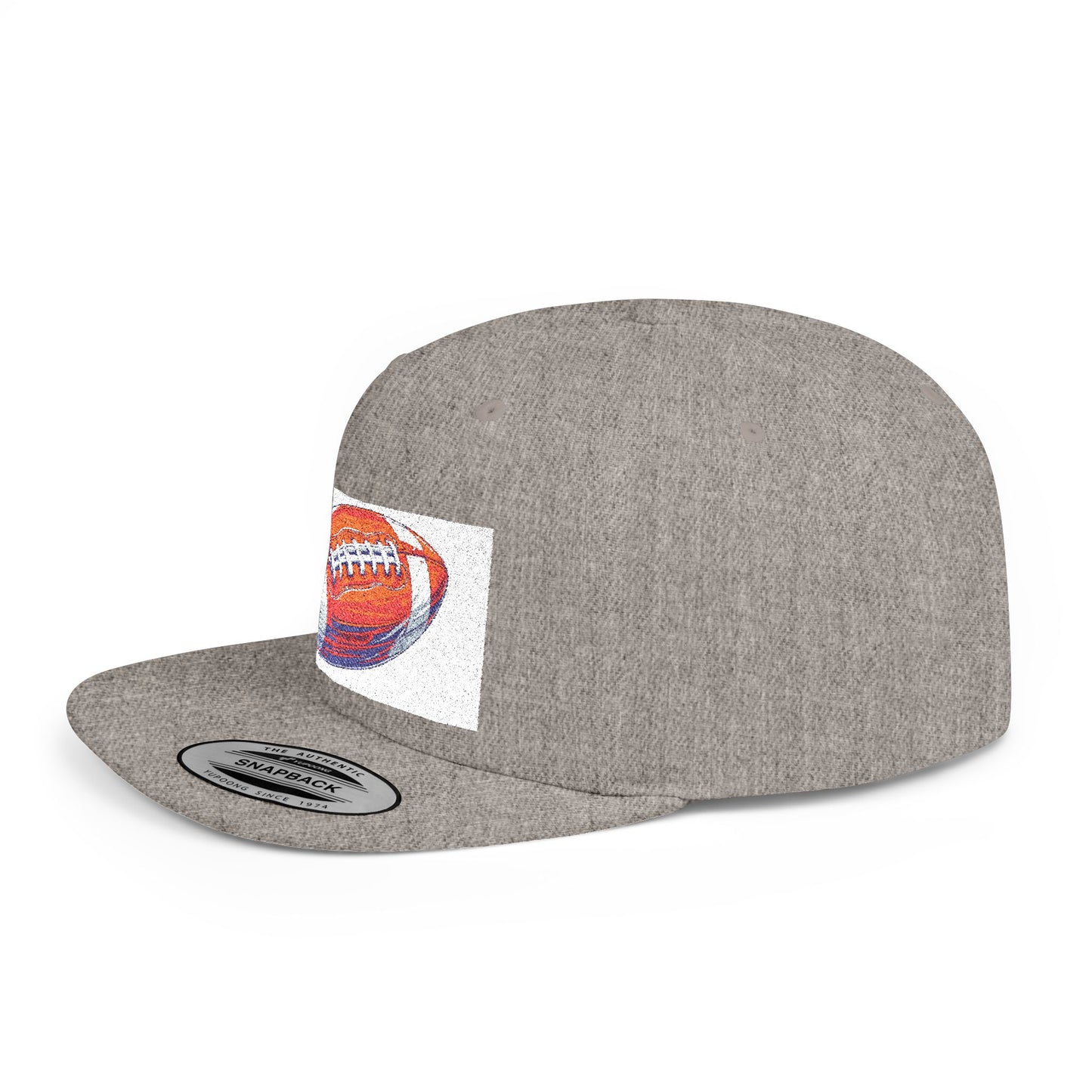 Football Flat Bill Snapback Hat, Casual Sports Cap, Gift for Sports Fans, Perfect for Game Day, Tailgating