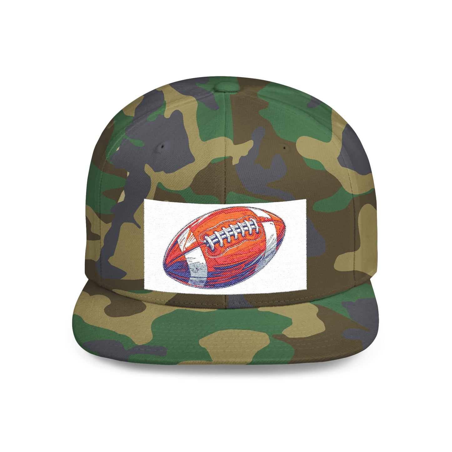 Football Flat Bill Snapback Hat, Casual Sports Cap, Gift for Sports Fans, Perfect for Game Day, Tailgating