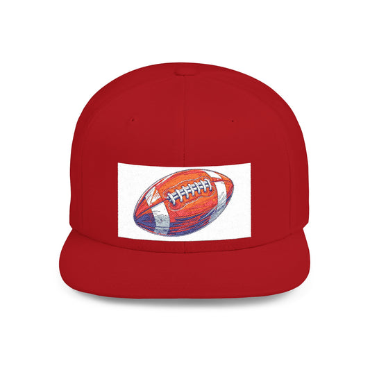 Football Flat Bill Snapback Hat, Casual Sports Cap, Gift for Sports Fans, Perfect for Game Day, Tailgating