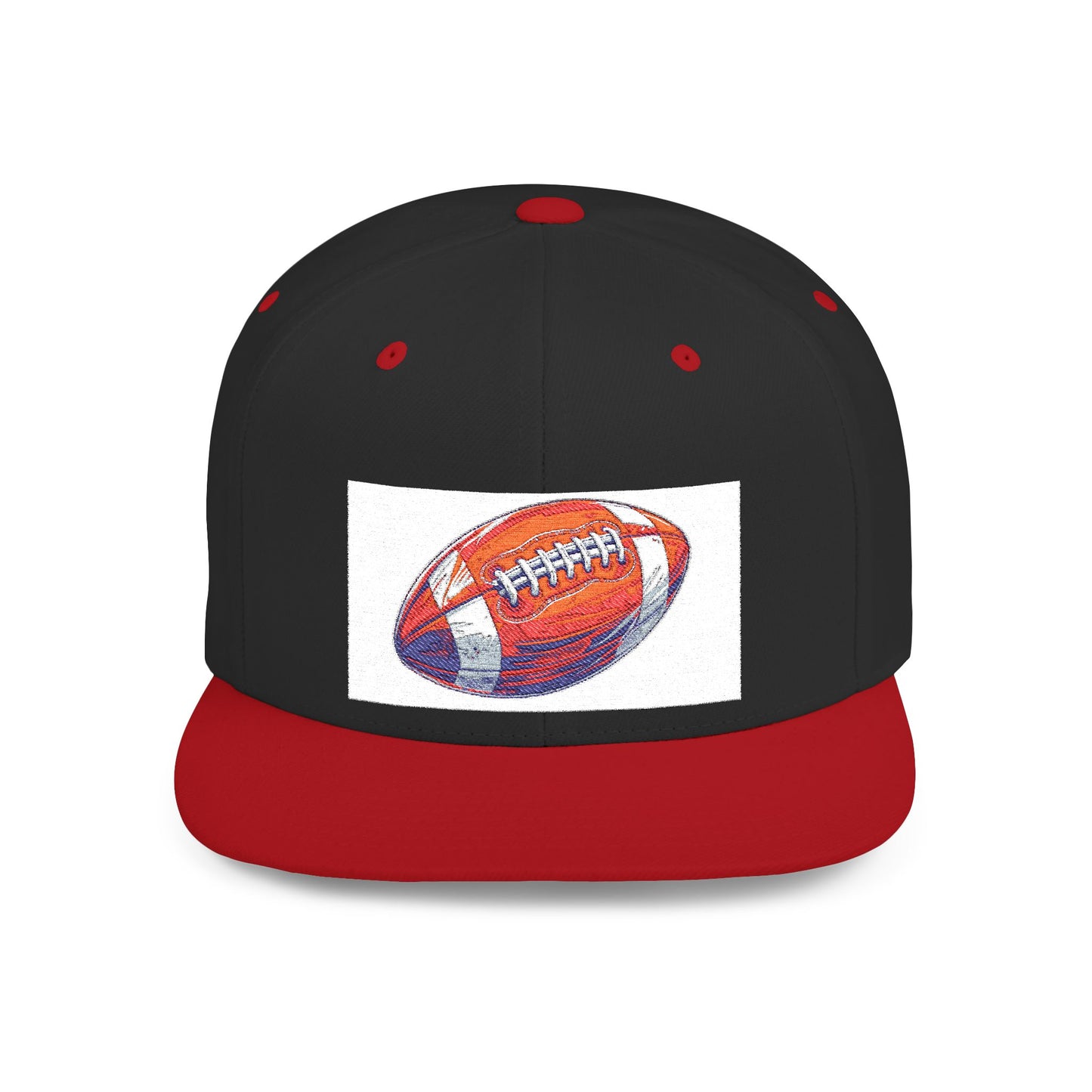 Football Flat Bill Snapback Hat, Casual Sports Cap, Gift for Sports Fans, Perfect for Game Day, Tailgating