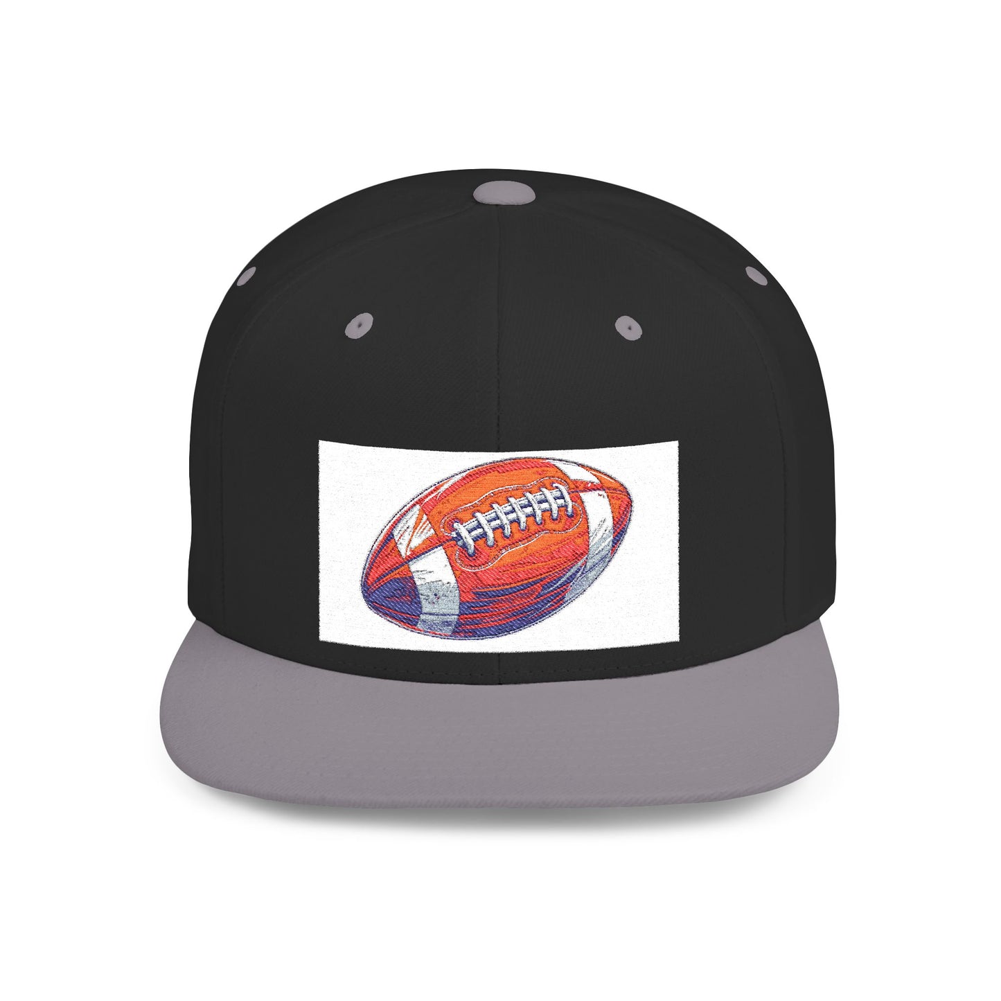 Football Flat Bill Snapback Hat, Casual Sports Cap, Gift for Sports Fans, Perfect for Game Day, Tailgating