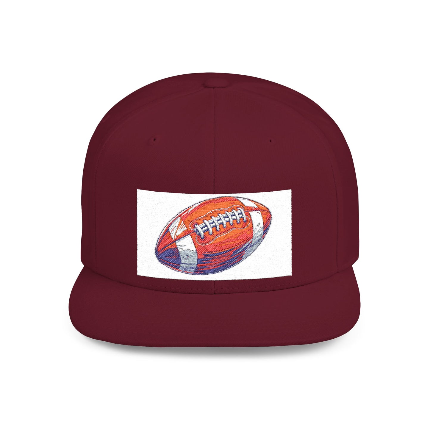 Football Flat Bill Snapback Hat, Casual Sports Cap, Gift for Sports Fans, Perfect for Game Day, Tailgating
