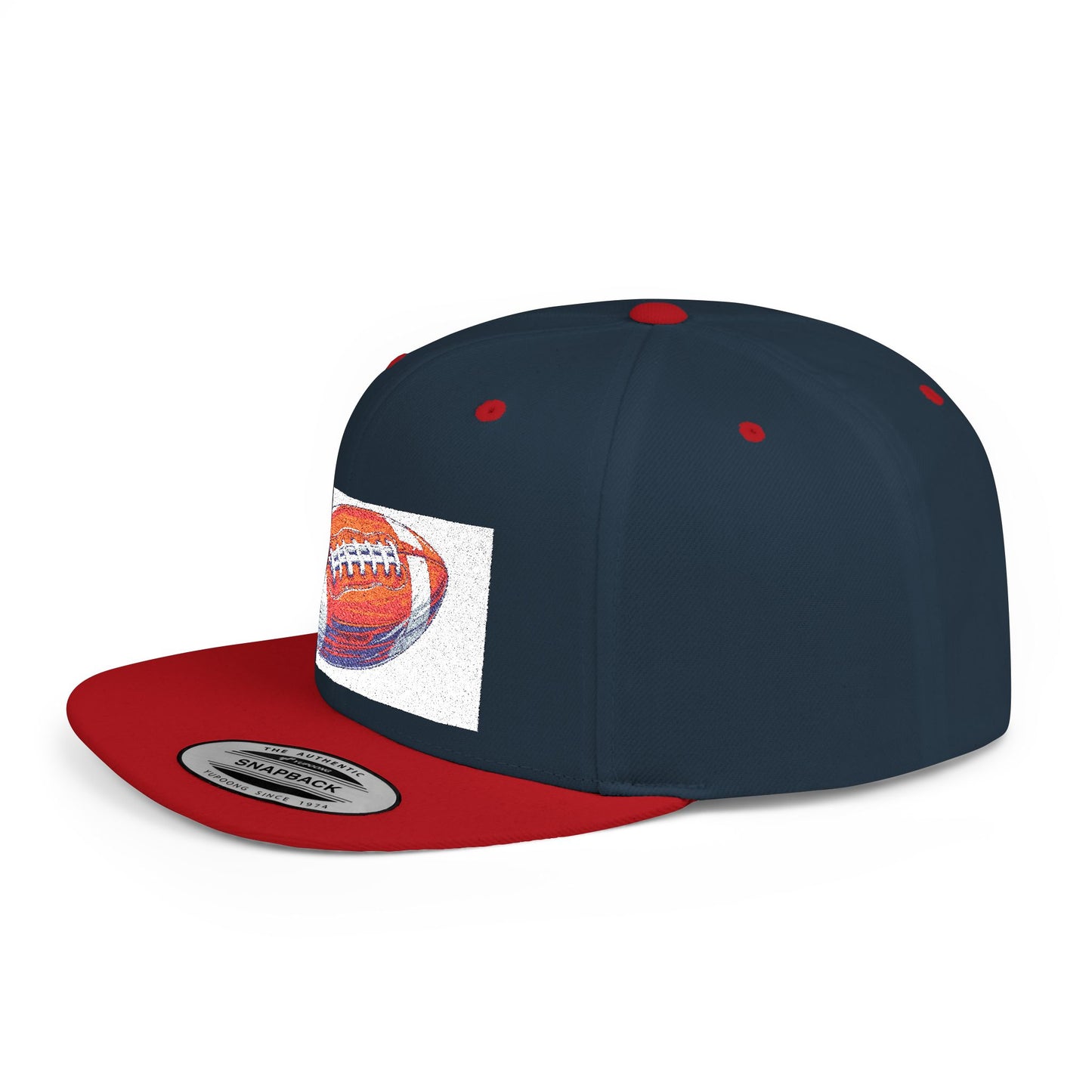 Football Flat Bill Snapback Hat, Casual Sports Cap, Gift for Sports Fans, Perfect for Game Day, Tailgating