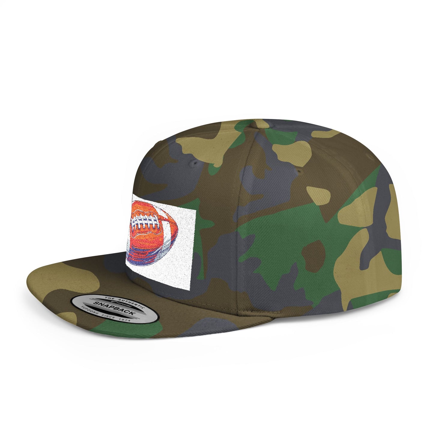 Football Flat Bill Snapback Hat, Casual Sports Cap, Gift for Sports Fans, Perfect for Game Day, Tailgating