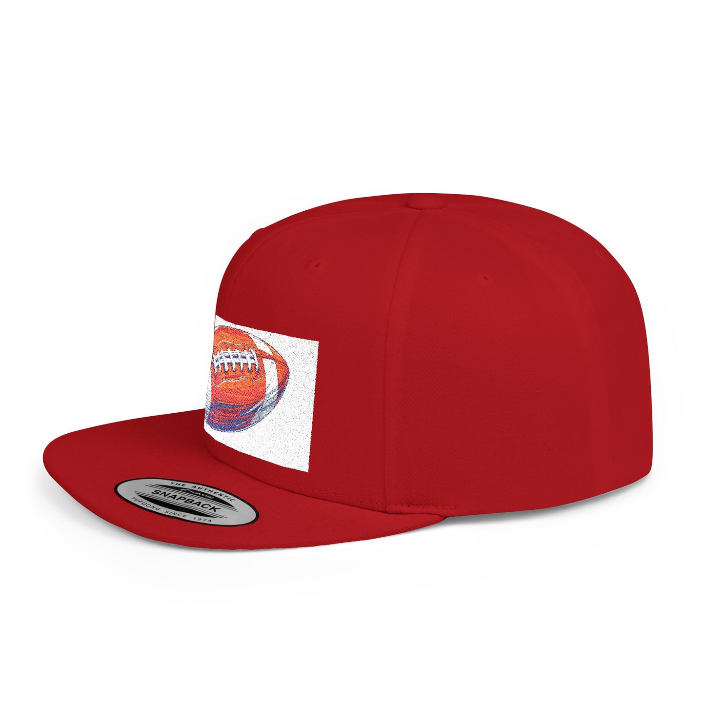Football Flat Bill Snapback Hat, Casual Sports Cap, Gift for Sports Fans, Perfect for Game Day, Tailgating
