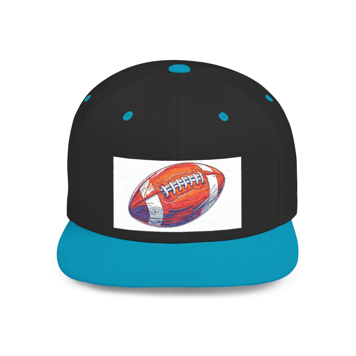 Football Flat Bill Snapback Hat, Casual Sports Cap, Gift for Sports Fans, Perfect for Game Day, Tailgating
