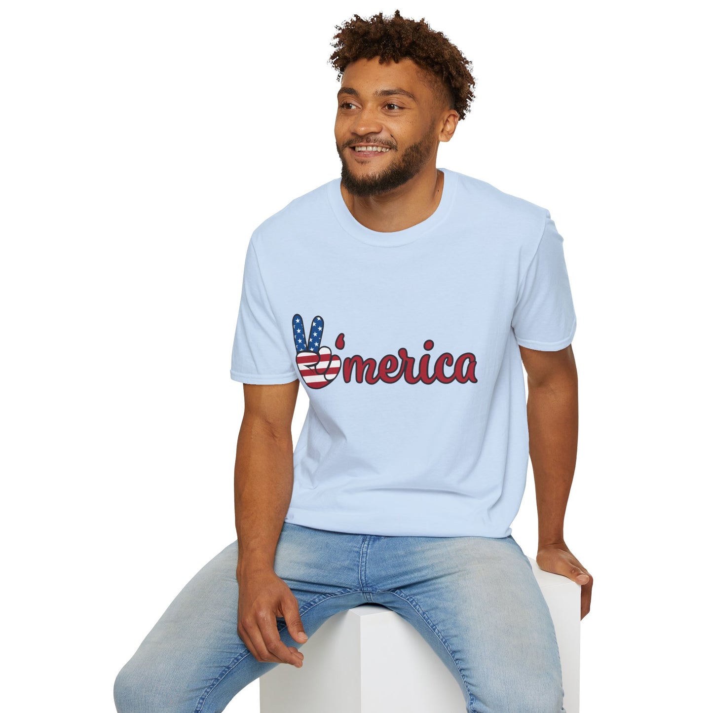 Unisex Graphic T-Shirt with America and Sports Theme, Casual Wear, Unisex Apparel, USA Pride, Game Day Shirt, Holiday Gift