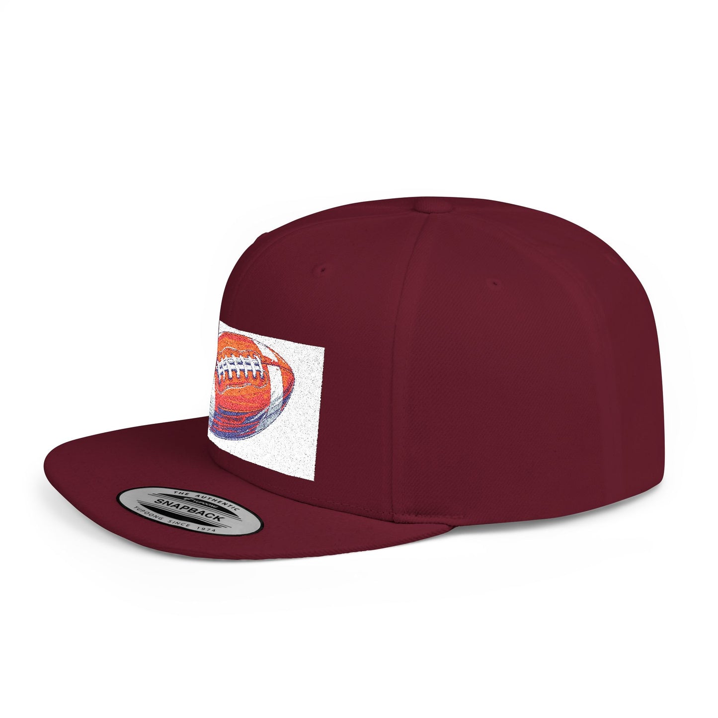 Football Flat Bill Snapback Hat, Casual Sports Cap, Gift for Sports Fans, Perfect for Game Day, Tailgating
