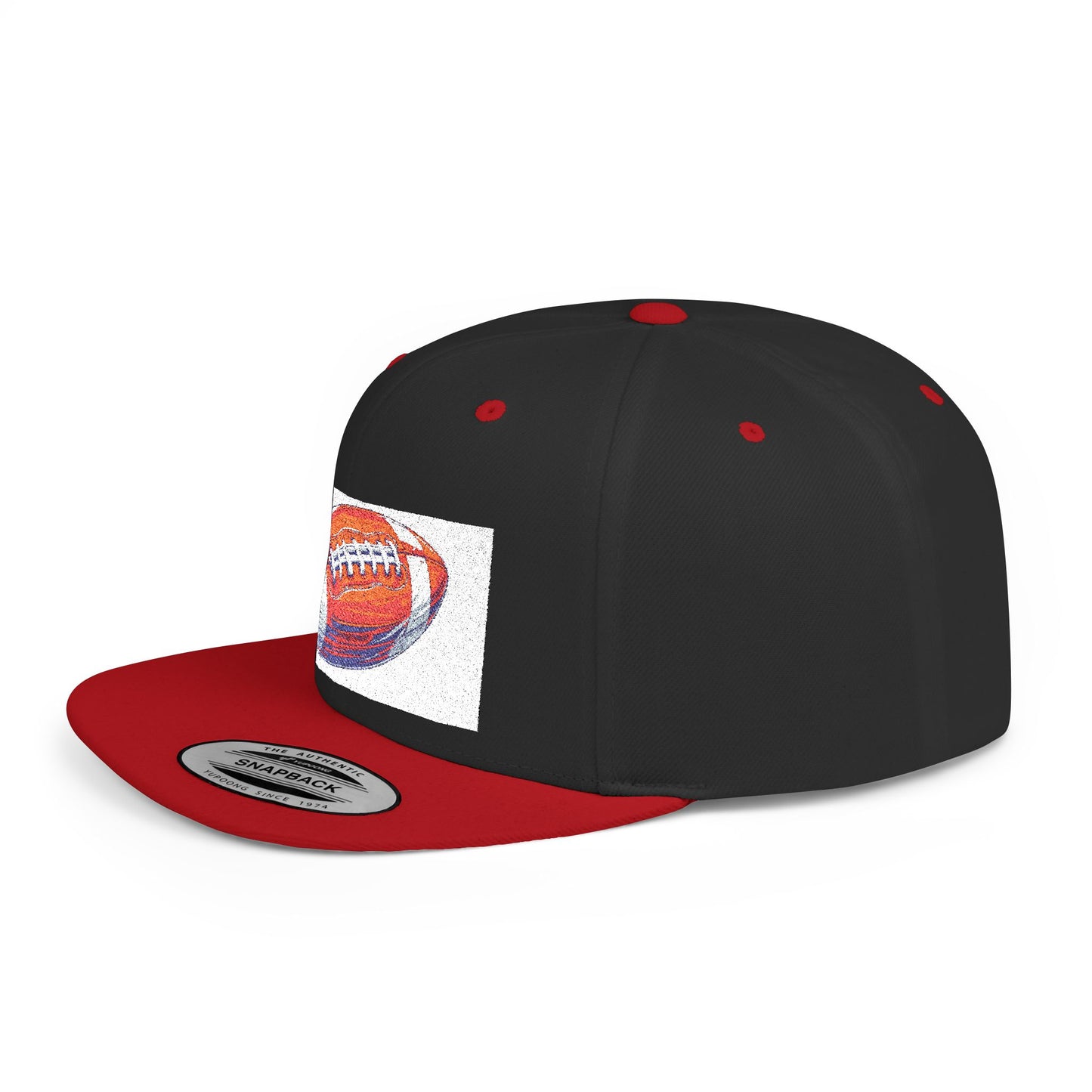Football Flat Bill Snapback Hat, Casual Sports Cap, Gift for Sports Fans, Perfect for Game Day, Tailgating