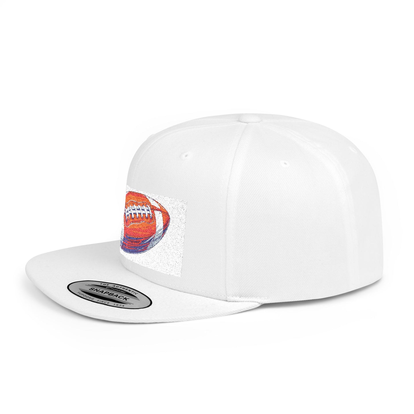 Football Flat Bill Snapback Hat, Casual Sports Cap, Gift for Sports Fans, Perfect for Game Day, Tailgating