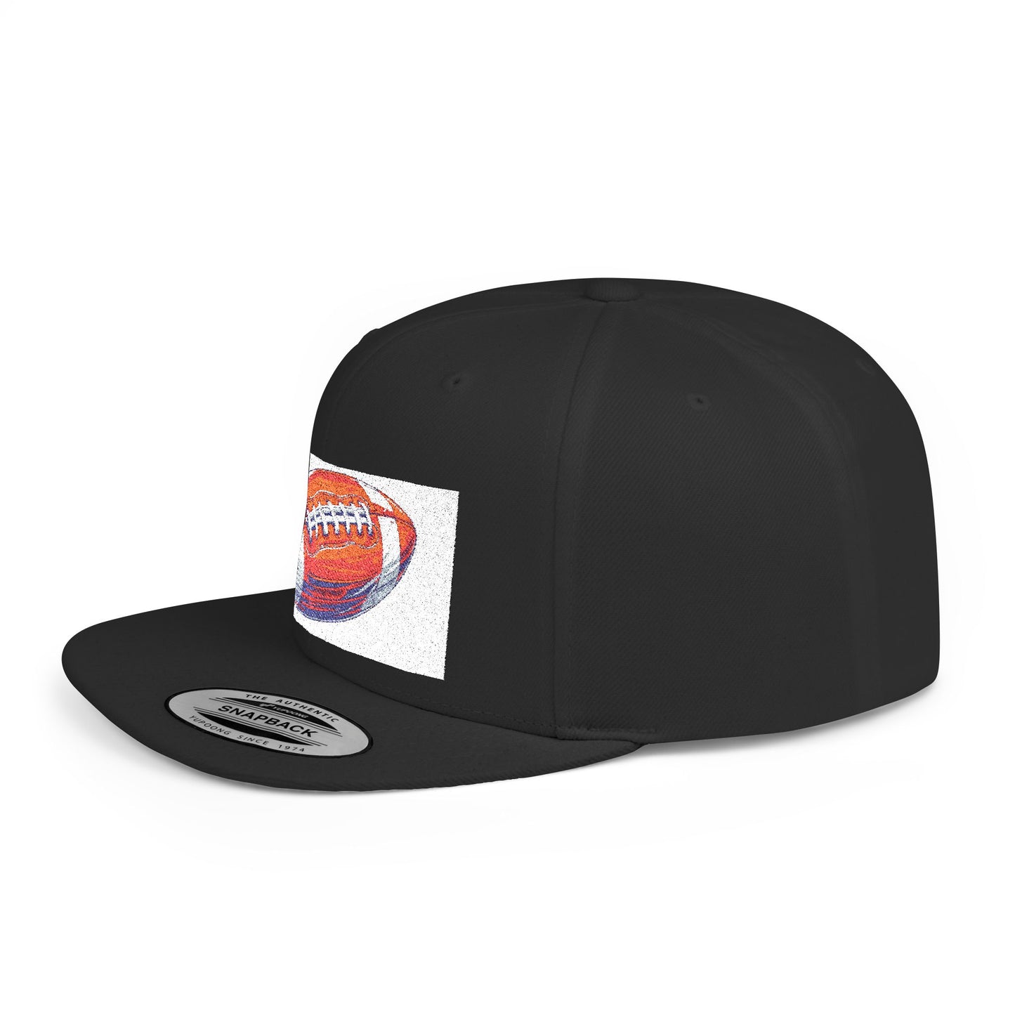 Football Flat Bill Snapback Hat, Casual Sports Cap, Gift for Sports Fans, Perfect for Game Day, Tailgating