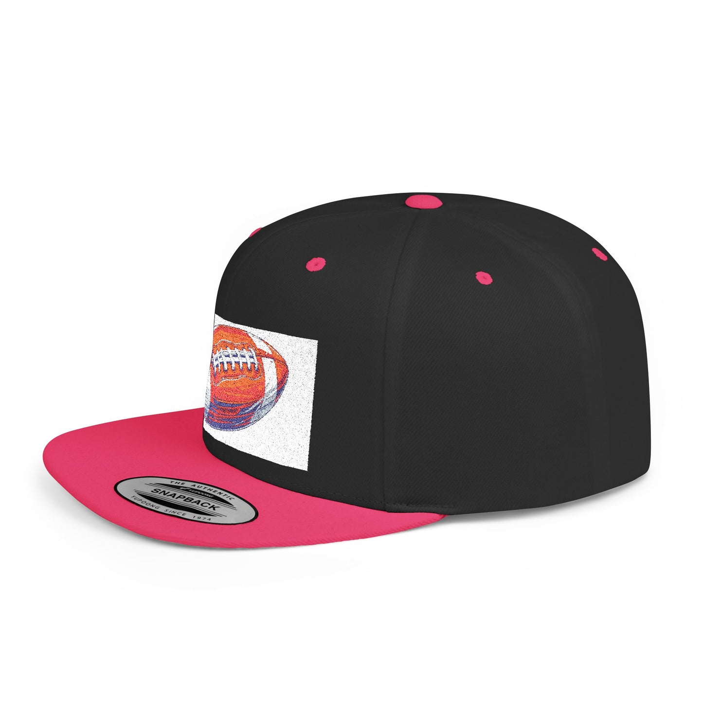 Football Flat Bill Snapback Hat, Casual Sports Cap, Gift for Sports Fans, Perfect for Game Day, Tailgating