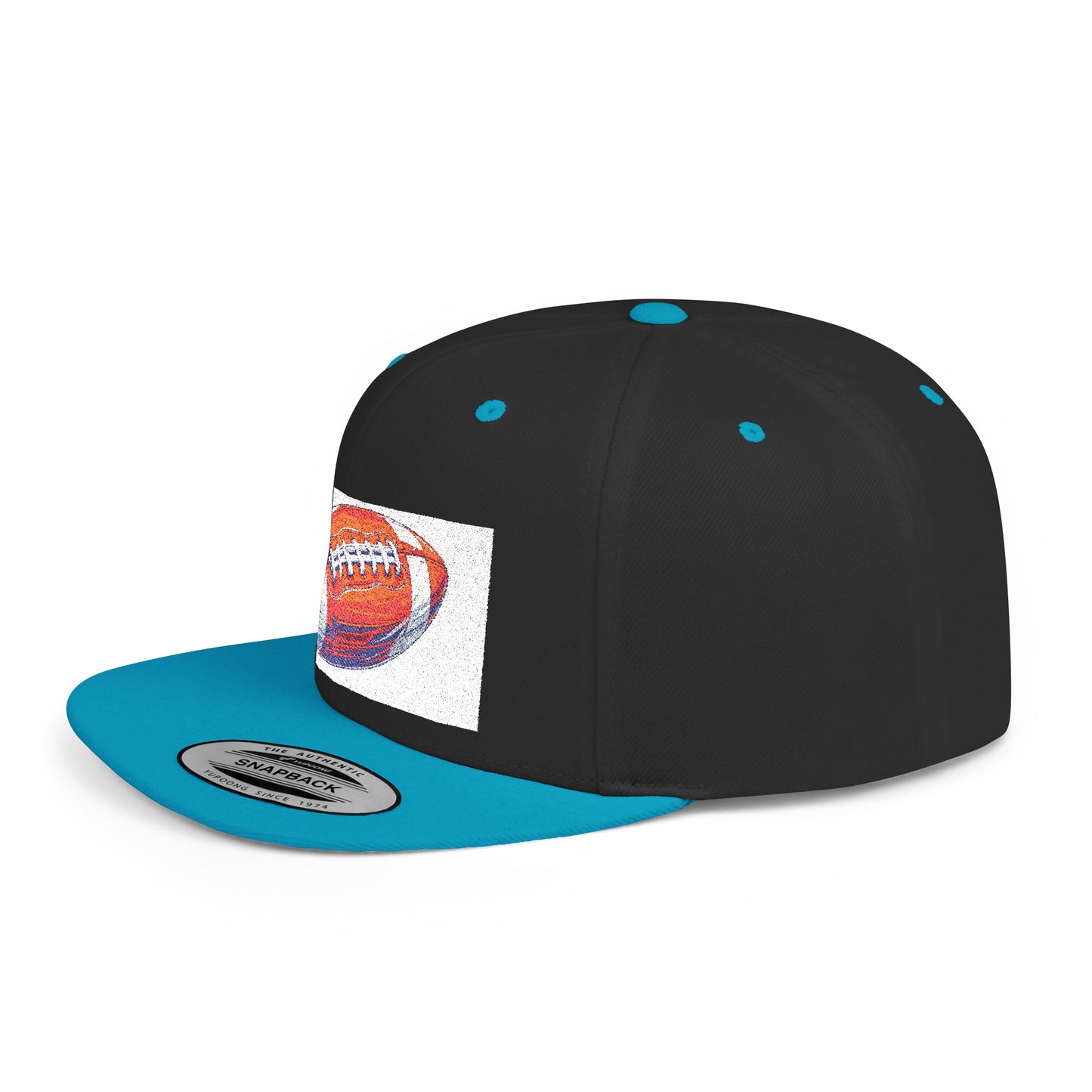 Football Flat Bill Snapback Hat, Casual Sports Cap, Gift for Sports Fans, Perfect for Game Day, Tailgating