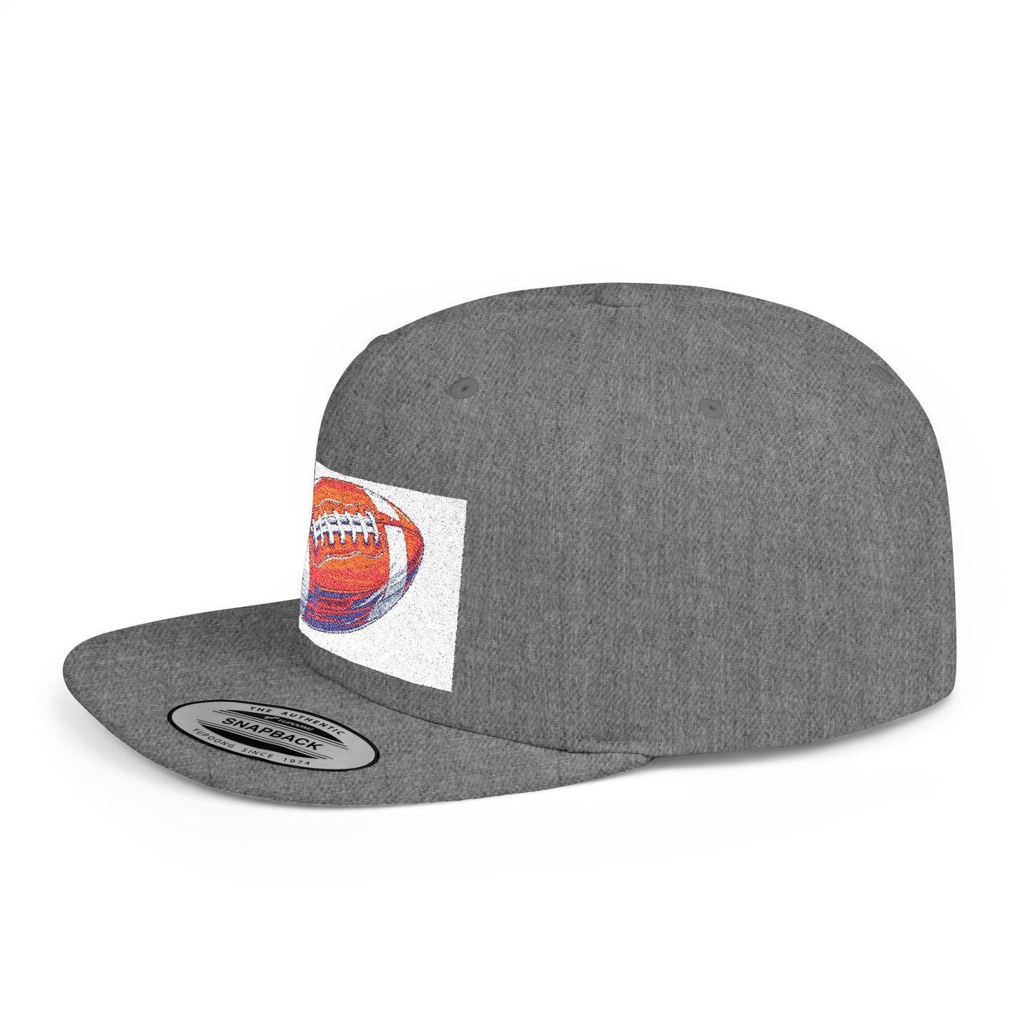 Football Flat Bill Snapback Hat, Casual Sports Cap, Gift for Sports Fans, Perfect for Game Day, Tailgating