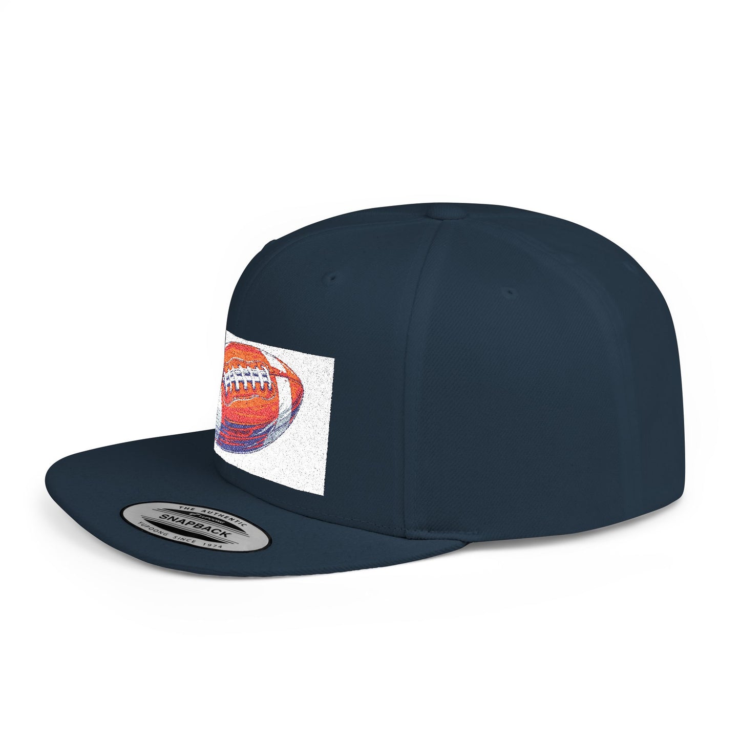 Football Flat Bill Snapback Hat, Casual Sports Cap, Gift for Sports Fans, Perfect for Game Day, Tailgating
