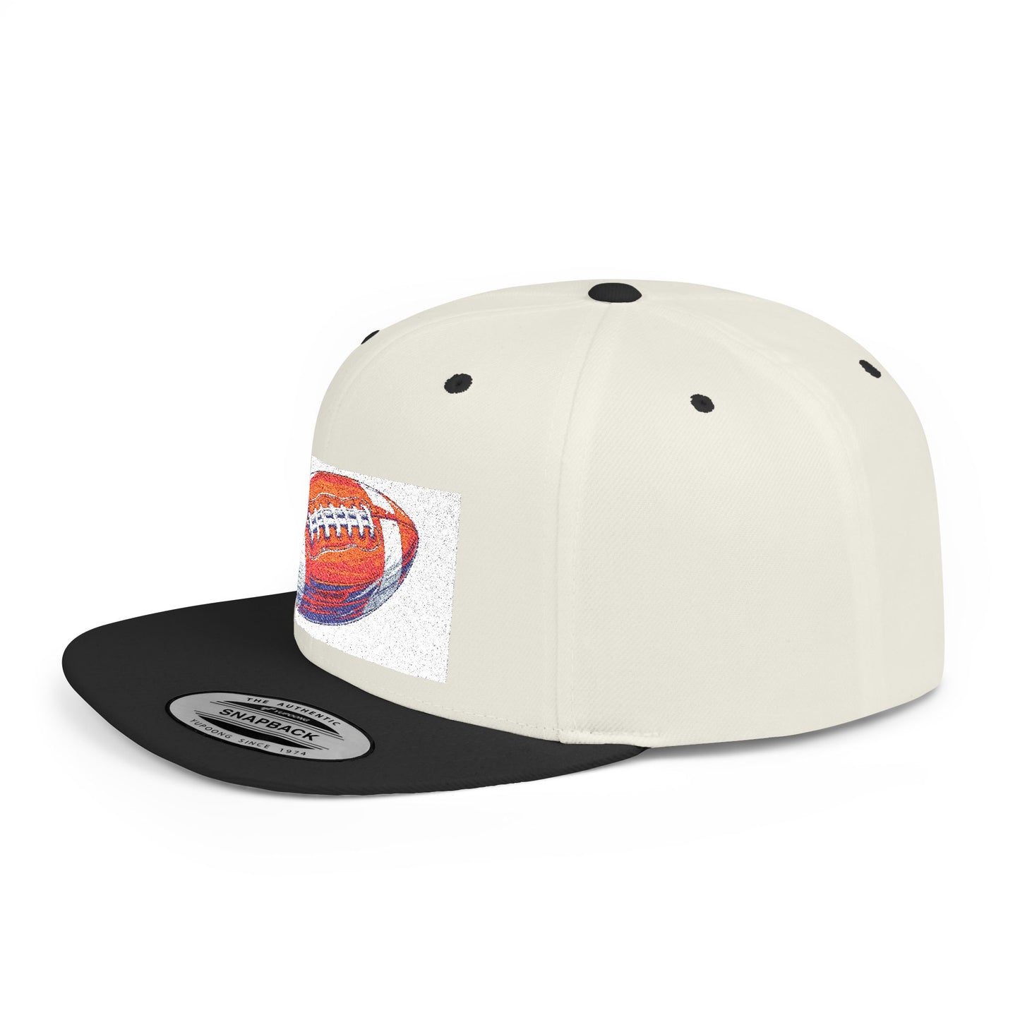 Football Flat Bill Snapback Hat, Casual Sports Cap, Gift for Sports Fans, Perfect for Game Day, Tailgating