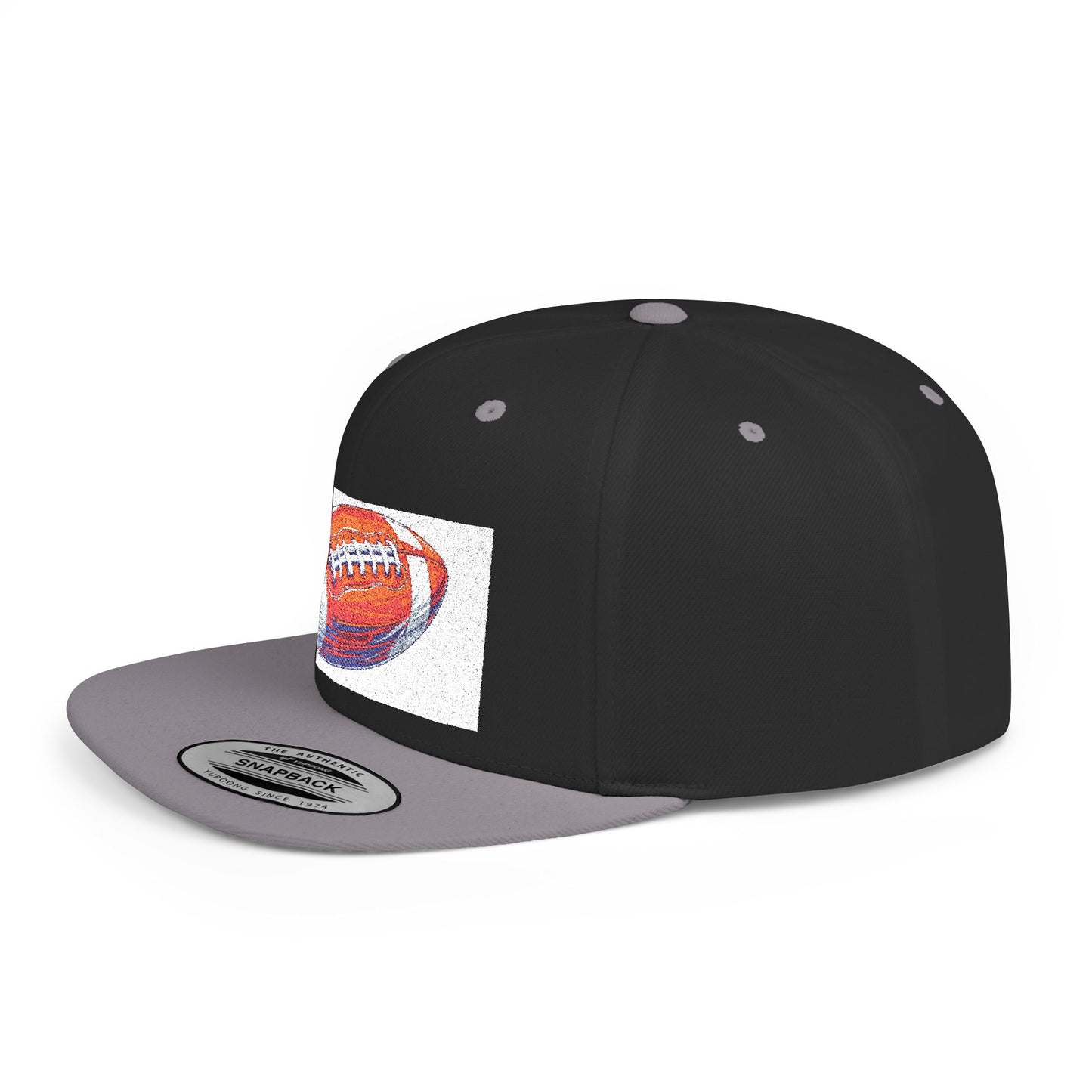 Football Flat Bill Snapback Hat, Casual Sports Cap, Gift for Sports Fans, Perfect for Game Day, Tailgating