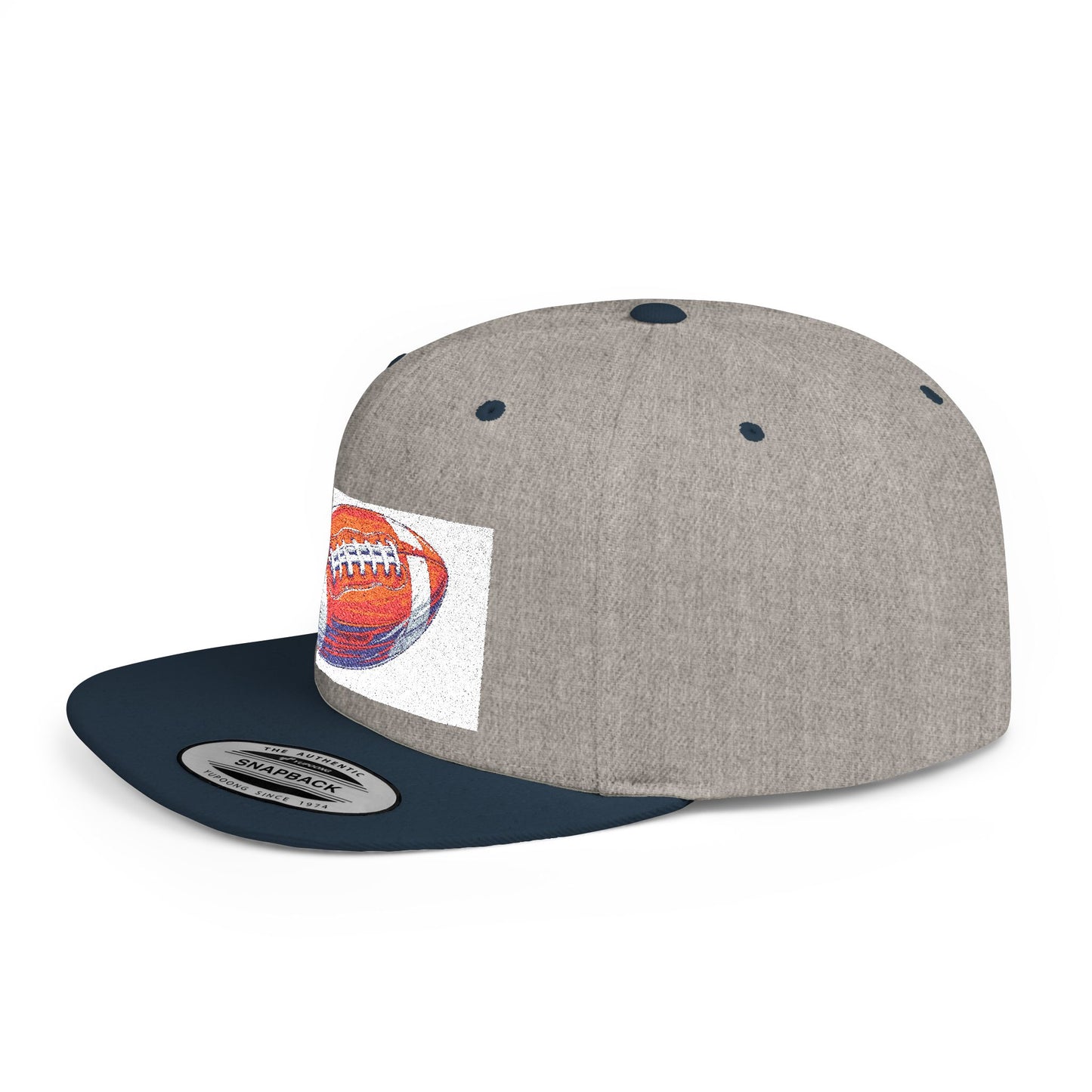 Football Flat Bill Snapback Hat, Casual Sports Cap, Gift for Sports Fans, Perfect for Game Day, Tailgating